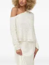 Notes Du Nord One-shoulder Sequin-embellished Top In White