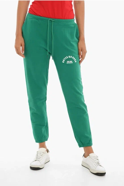 Notes Du Nord Printed Logo Joggers With Drawstrings In Green