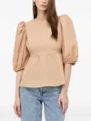 Notes Du Nord Puff-sleeve Blouse In Neutral