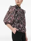 Notes Du Nord Ruffled Printed Blouse In Multi
