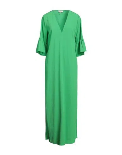 Notes Du Nord Woman Maxi Dress Green Size 6 Polyester, Elastane