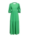 Notes Du Nord Woman Midi Dress Green Size 10 Polyester, Elastane In Green