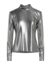Notes Du Nord Woman Top Silver Size 8 Polyester, Elastane In Silver