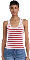 Nothing Please Estefania Tank Stripes White/red In Stripes White/red