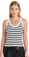 Nothing Please Estefania Tank White Stripe In White Stripe