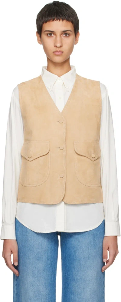 Nothing Written Beige Loi Leather Vest In Light Beige