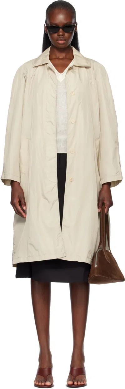 Nothing Written Beige Urban Nylon Trench Coat In Neutral