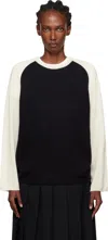 Nothing Written Black & Off-white Palie Raglan Pullover Sweater In Multi