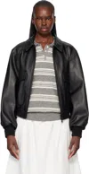 Nothing Written Black Classic Leather Flight Jacket In Black