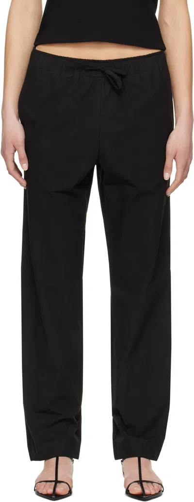 Nothing Written Black Cotton Drawstring Trousers