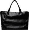 Nothing Written Black Large Leather Tote In Black