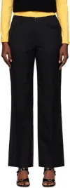Nothing Written Black Low-rise Tailored Wool Trousers In Black