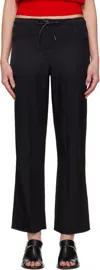 Nothing Written Black Nylon Drawstring Lounge Pants In Black