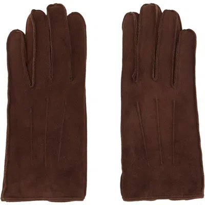 Nothing Written ブラウン Gentle ラムスキン グローブ In Suede Brown