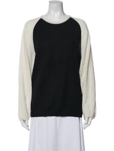 Pre-owned Nothing Written Colorblock Pattern Crew Neck Sweater In Black