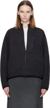 Nothing Written Gray Dicky Zip-up Sweater In Black