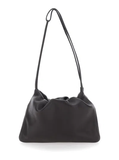 Nothing Written Leather Shoulder Handbag With Adjustable Strap, Front Zip, Back Slip Pocket (30 X 20 In Brown