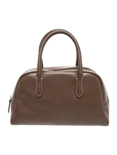 Pre-owned Nothing Written Leather Top Handle Bag In Brown