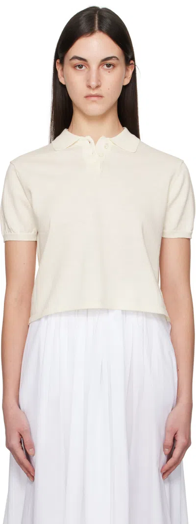 Nothing Written Off-white Cotton Knit Polo In Ivory