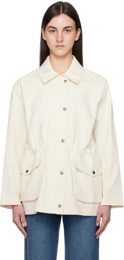 Nothing Written Off-white Simon Cotton Field Denim Jacket In Off White