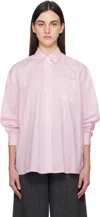 Nothing Written Pink Timon Striped Cotton Shirt In Pastel Pink