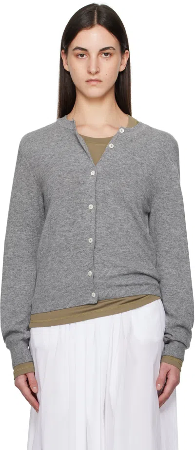 Nothing Written Red Emitt Wool Round Cardigan In Gray