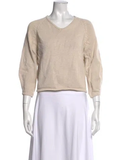 Pre-owned Nothing Written V-neck Sweater In Neutral