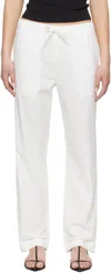 Nothing Written White Cotton Drawstring Trousers In White