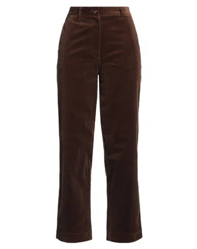 Nothing Written Woman Pants Brown Size L Cotton, Polyurethane