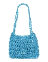Nothingeverything Woman Handbag Azure Size - Textile Fibers
