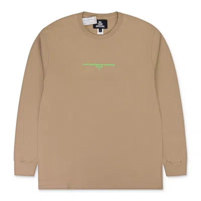 Nothin'special Beige Fw19 Logo Ls T-shirt In Sand