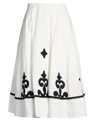 Nothsy Woman Midi Skirt White Size L Cotton