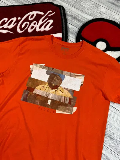 Pre-owned Notorious Big X Rap Tees The Notorious B.i.g. Biggie Rap T Shirt In Orange
