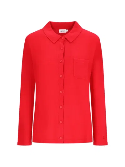 Notshy Albertine Button-up Knitted Shirt In Red