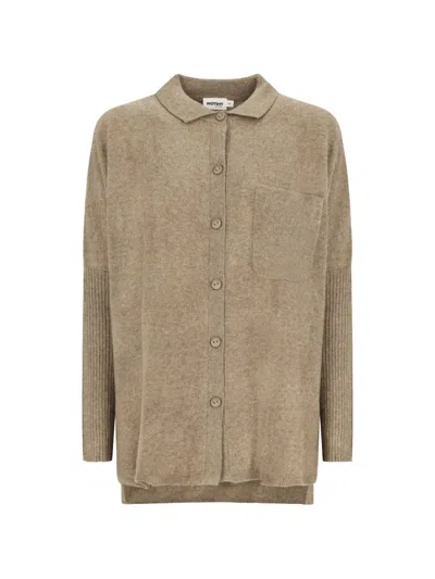 Notshy Andrea Button-up Cashmere Cardigan In Brown