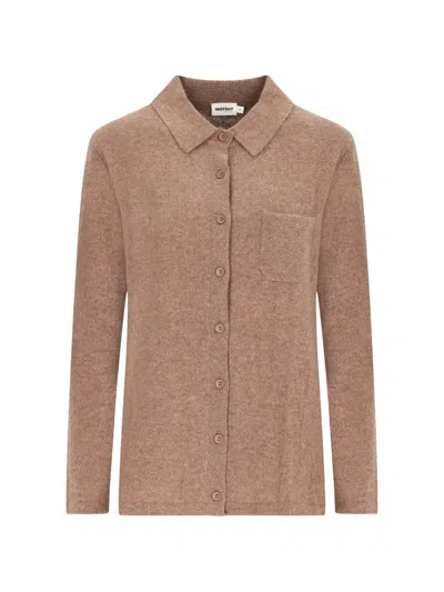 Notshy Cashmere Chest-pocket Shirt In Brown
