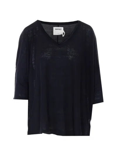 Notshy Emilie V-neck T-shirt In Blue