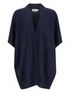 Notshy Hallie Open Front Cape In Blue