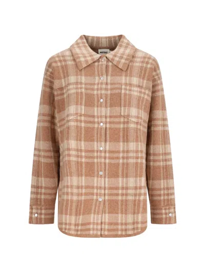 Notshy Jasper Checked Cashmere Overshirt In Neutral