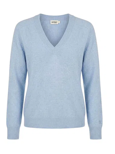 Notshy `lucien` V Neck Sweater In Light Blue