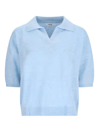 Notshy Myles Chest Pocket Wool Polo Top In Blue