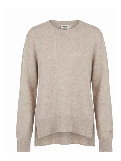 Notshy `priska` Round Neck Sweater In Beige