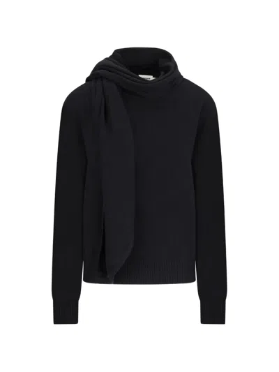 Notshy Prisma Scarf-detail Sweater In Black