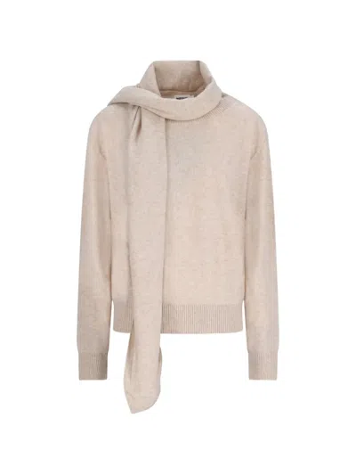 Notshy Prisma Scarf-detail Sweater In Neutral