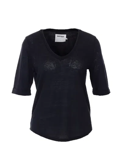 Notshy Romana V-neck T-shirt In Blue