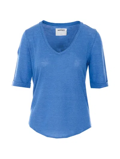 Notshy Romana V-neck T-shirt In Blue