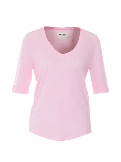 Notshy Romana V-neck T-shirt In Pink