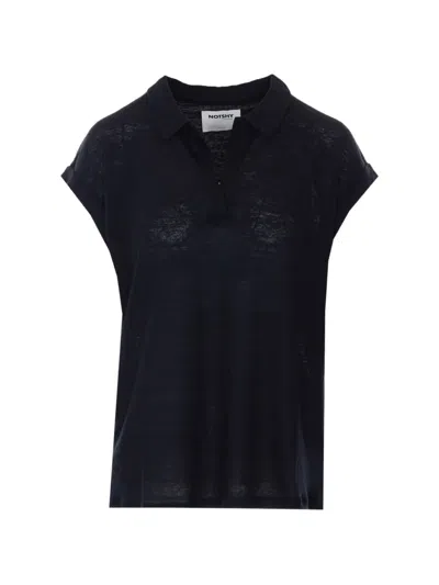 Notshy Valentina Linen T-shirt In Black