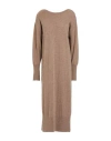 Notshy Woman Midi Dress Light Brown Size L Cashmere