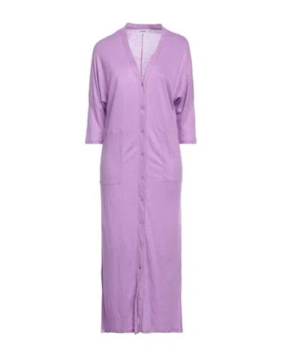 Notshy Woman Midi Dress Light Purple Size S/m Linen